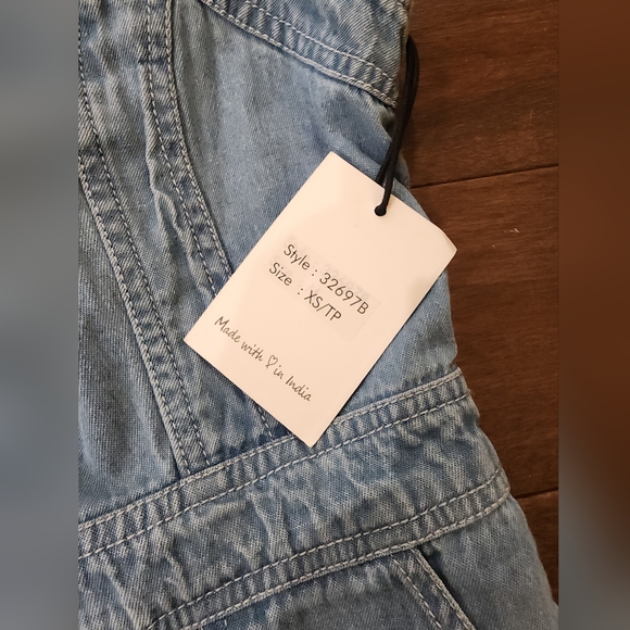 SOLD - Japna Xs 100% Cotton Jean Jumpsuit Pantsuit Romper - Picture 3 of 5